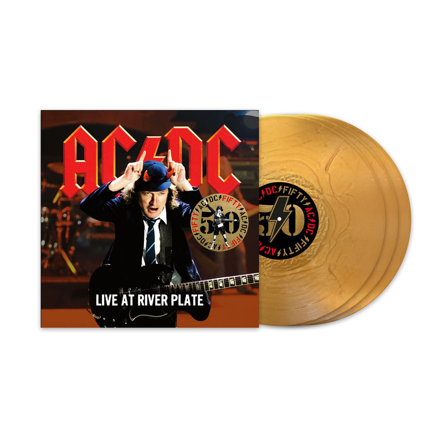 AC/DC : Live At River Plate (50e anniversaire) (180 g) (édition limitée) (Gold Nugget Vinyl) (+ impression d'illustration) 