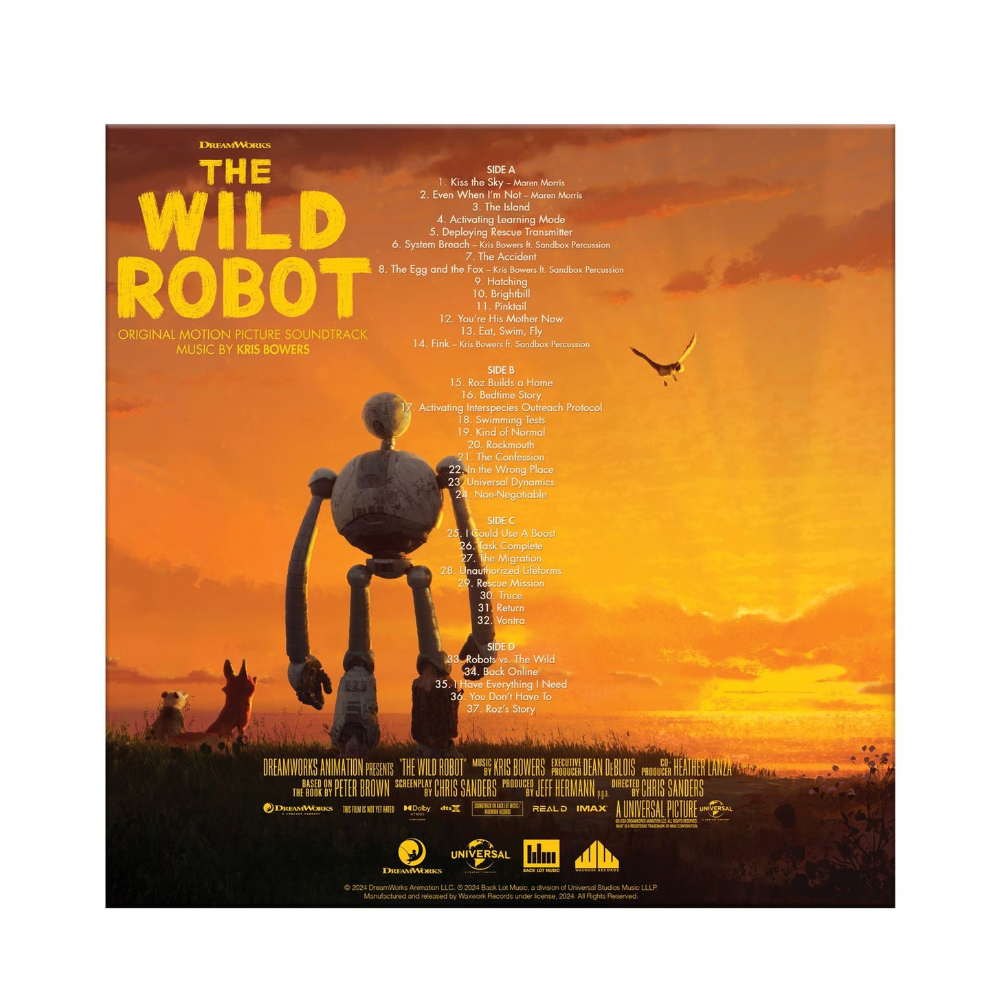 The Wild Robot (O.S.T.) (Limited Edition) (Crystal Clear w/ Blue Orb & Green, Mint, Blue & Black Splatter Vinyl)