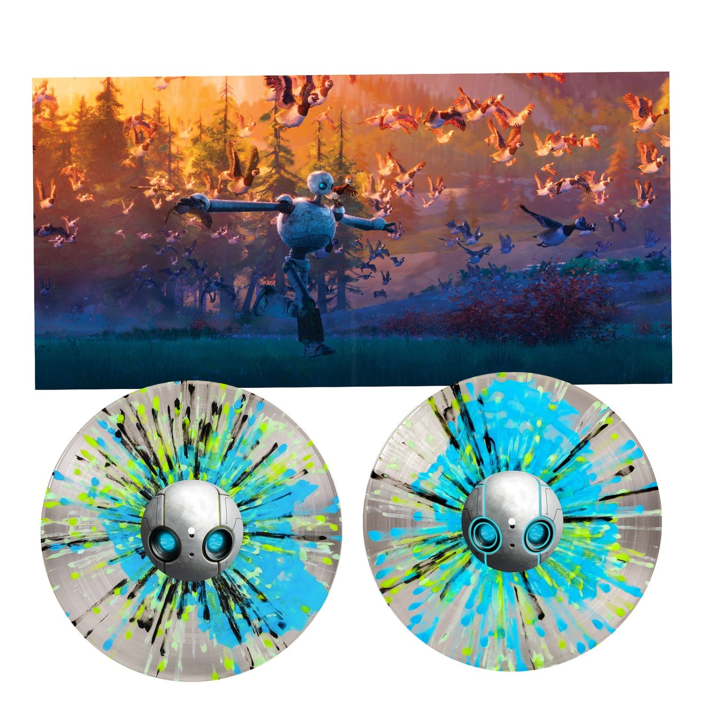 The Wild Robot (O.S.T.) (Limited Edition) (Crystal Clear w/ Blue Orb & Green, Mint, Blue & Black Splatter Vinyl)