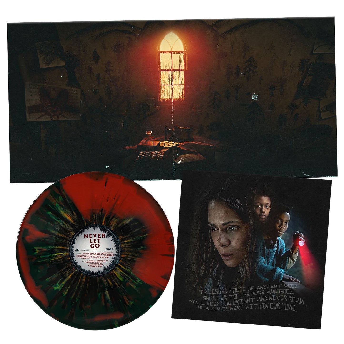 Never Let Go (O.S.T.) (Limited Edition) (Blood Red & Black Swirled w/ Forest Green and Yellow Splatter Vinyl)