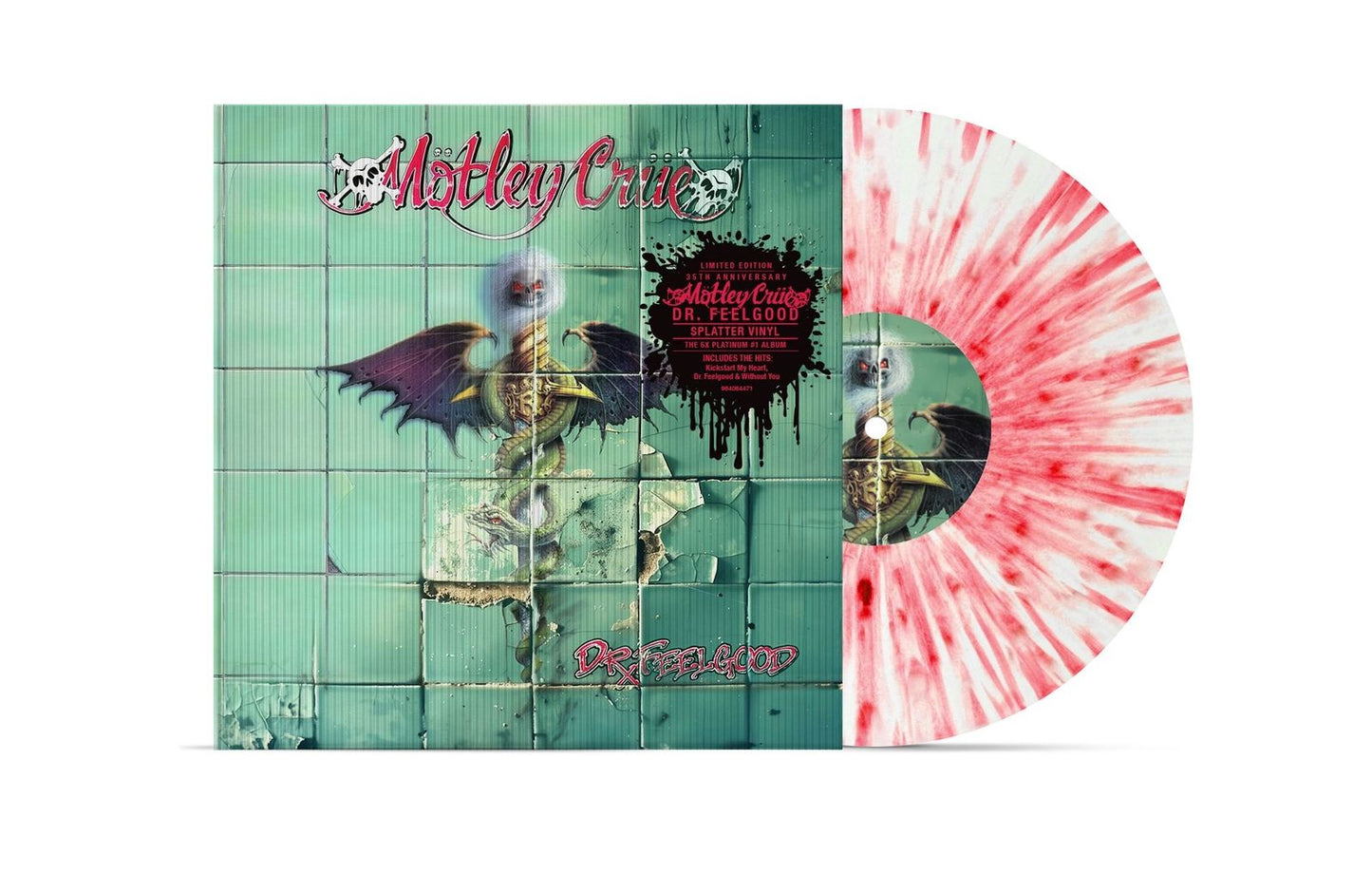 Mötley Crüe: Dr. Feelgood (35th Anniversary) (Limited Edition) (Red & White Splatter Vinyl) (Lenticular Art Card Cover)