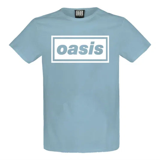 Oasis Logo Amplified Vintage Blaues T-Shirt