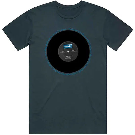 Oasis Unisex T-Shirt: Live Forever Single blau