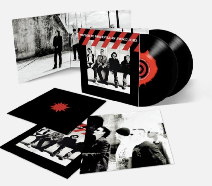 U2 - Comment démanteler une bombe atomique (20e anniversaire) 2LP Black &amp; Red Ink Spot Vinyl (édition limitée) import